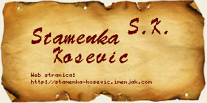 Stamenka Košević vizit kartica